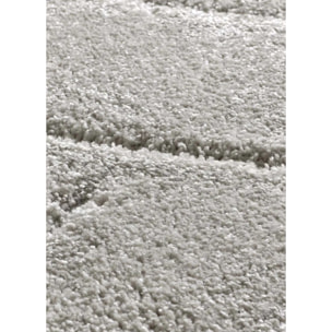 MOLIER Alfombra shaggy con formas abstractas en plata, varias medidas disponibles.