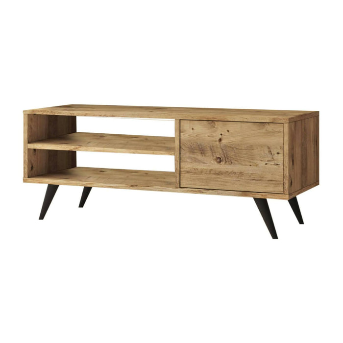 Mobile porta TV Dpavar, Credenza da soggiorno, Armadio basso per TV, Base parete attrezzata, 110x40h44 cm, Quercia