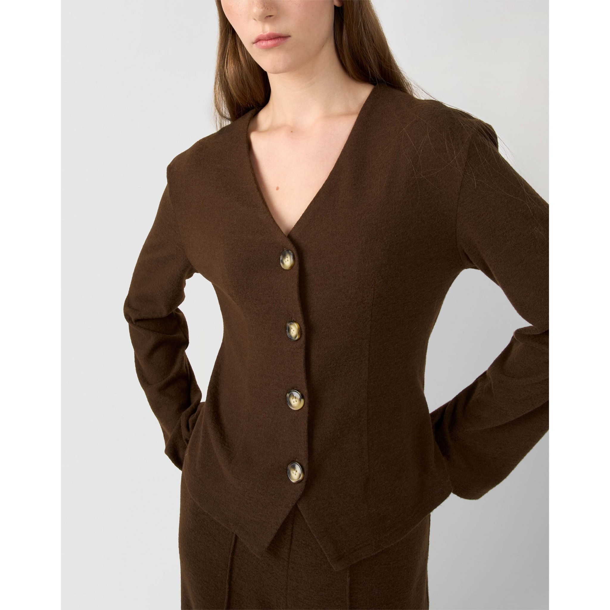 Set chaqueta pantalón angorina chocolate