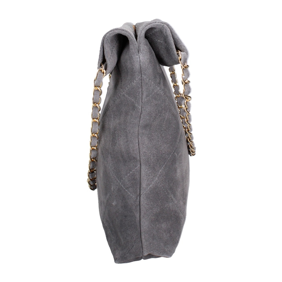 Borsa a spalla da donna Made in Italy - Modello Celeste Elite - Pelle scamosciata - 32.0 x 34.0 x 6.0 cm