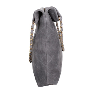 Borsa a spalla da donna Made in Italy - Modello Celeste Elite - Pelle scamosciata - 32.0 x 34.0 x 6.0 cm