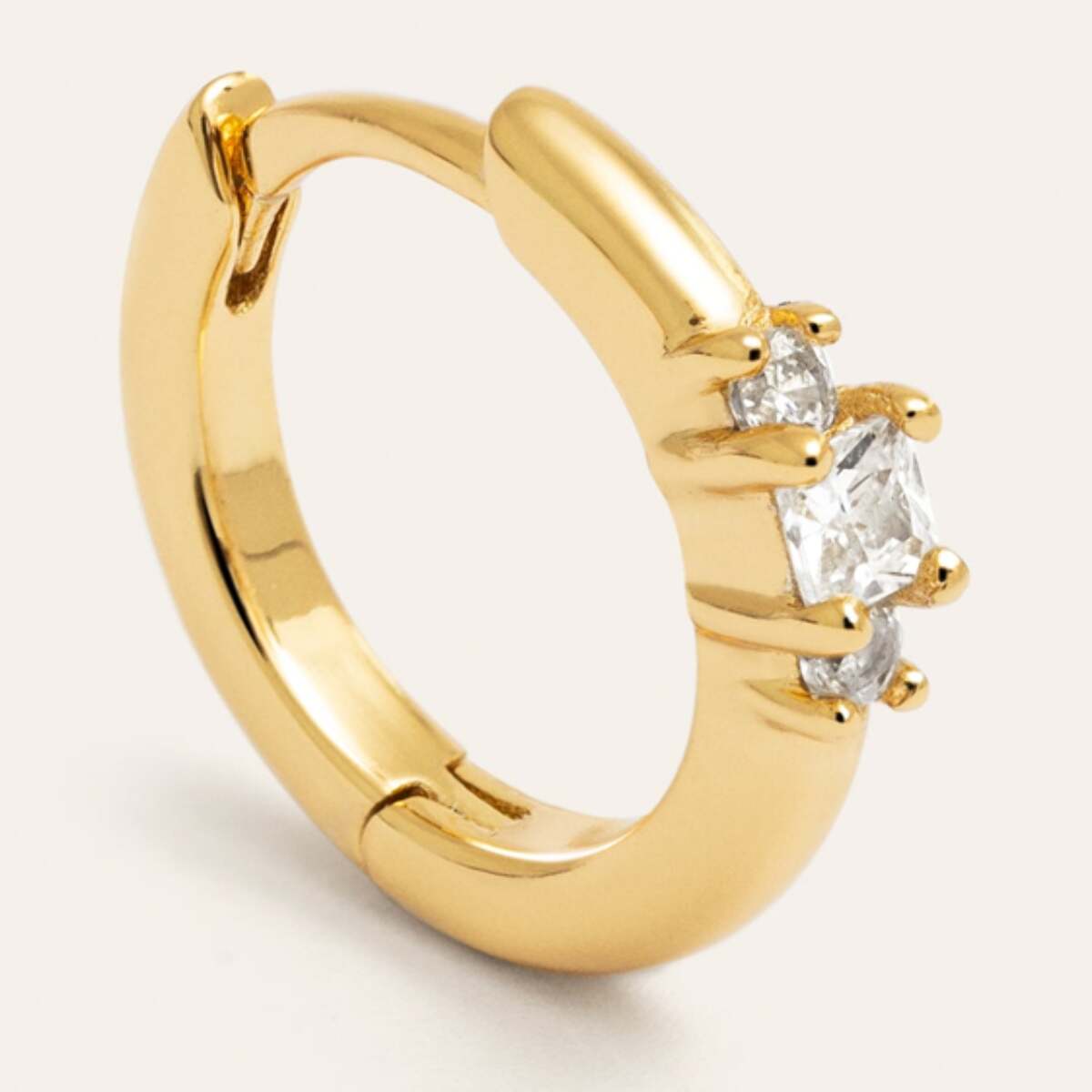 Pendiente Suelto Aro Halo Baño Oro