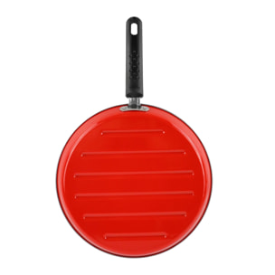 Asador redondo 'sr' ø28cm acero esmaltado rojo magefesa