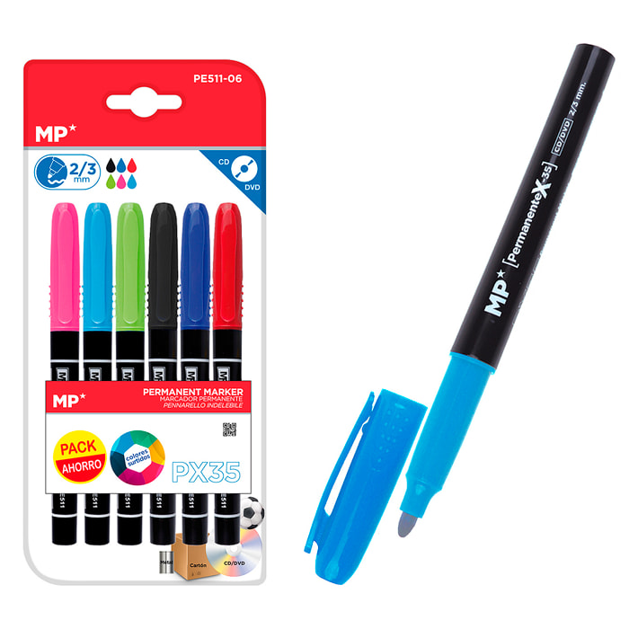 PENNARELLO PERMANENTE 6 Pz. PACK RISPARMIO