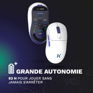 Souris Gamer Sans Fil SKILLKORP M20 Blanche Ultimate 1K