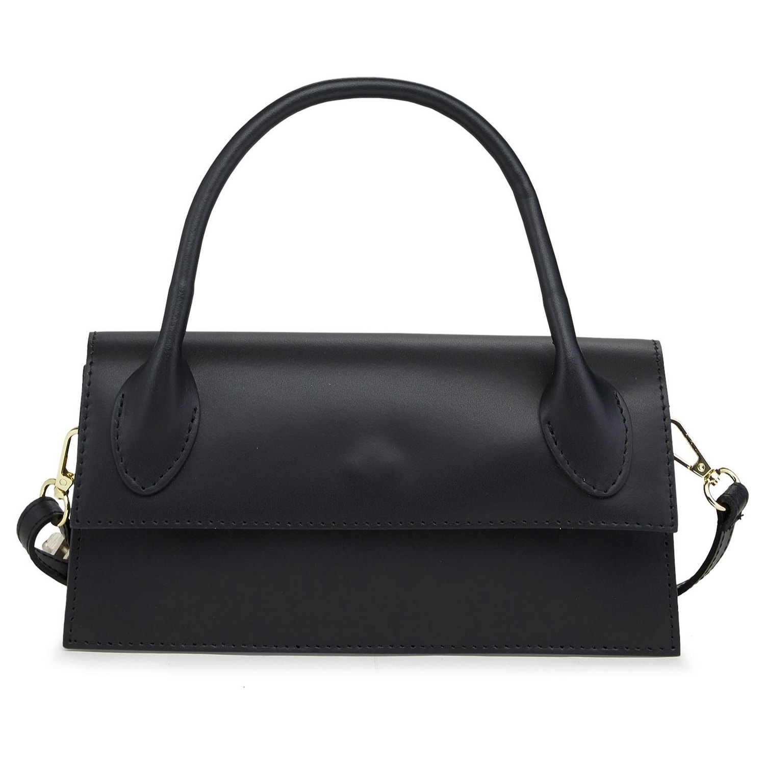 Borse Donna colore Nero-in pelle Made in Italy 22x18x8cm