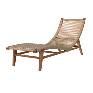 Transat en bois de teck et jacinthe d'eau synthétique - Bruna