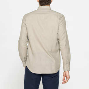 CAMICIA MISTO LINO COTONE IN COLORE TINTA UNITA