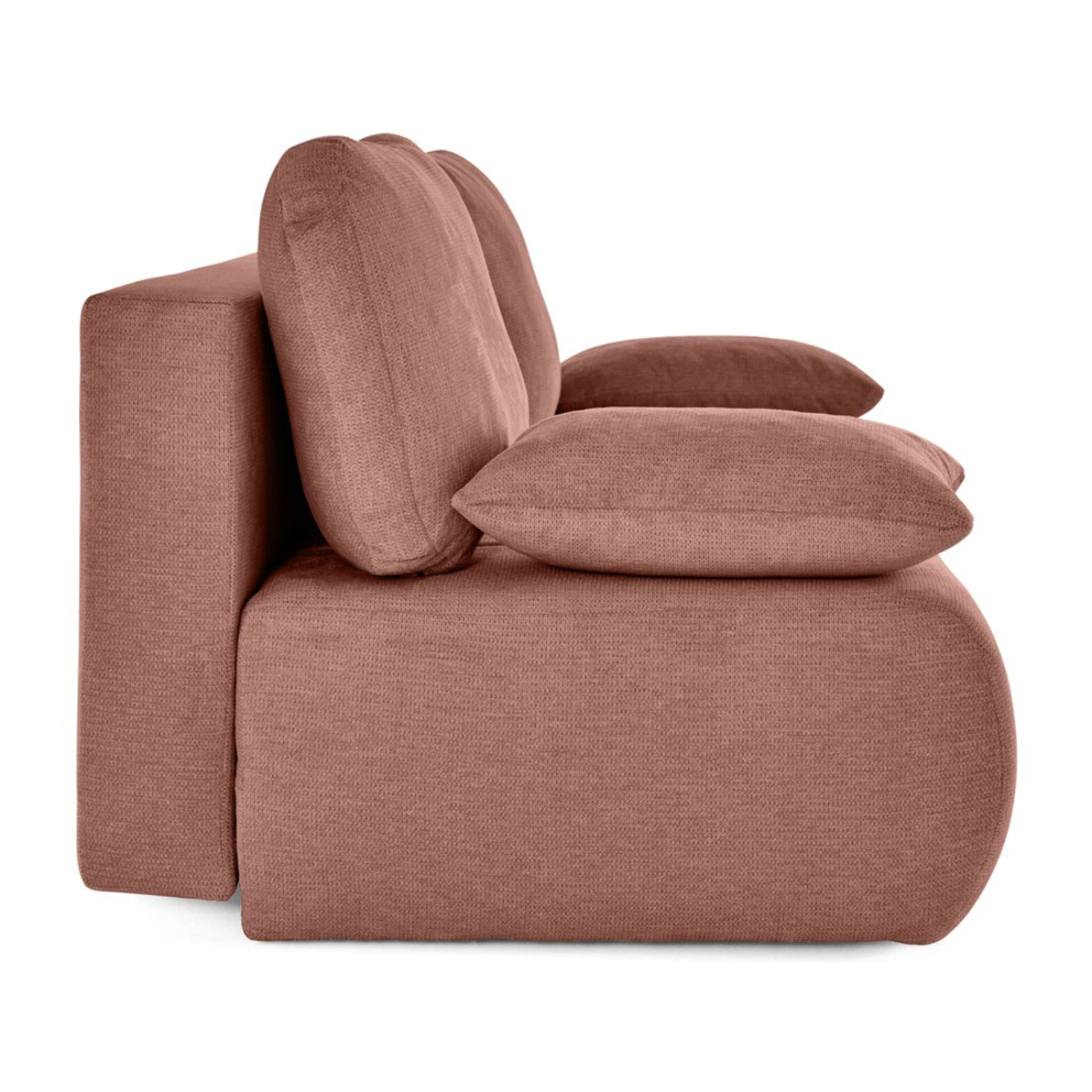 Harper - canapé 3 places convertible avec coffre en tissu texturé - Rose