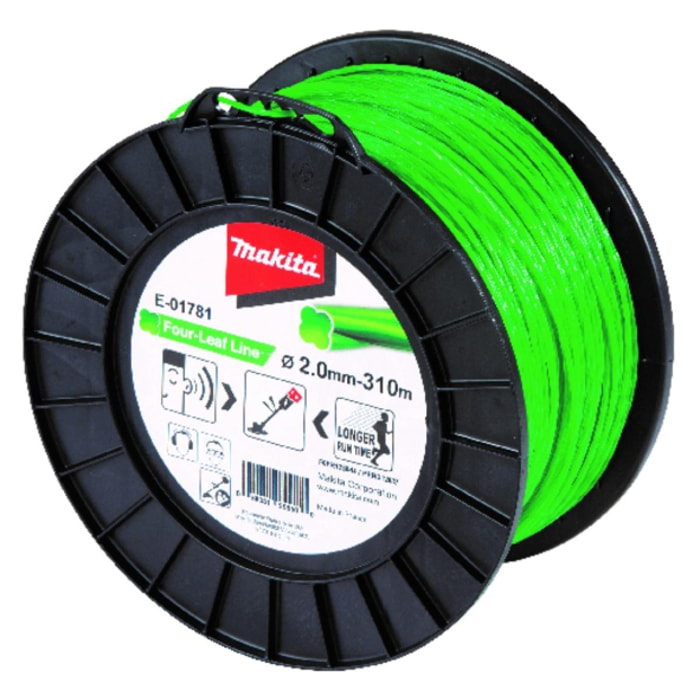 Fil nylon Trèfle torsadé MAKITA 2 mm x 310 m - E-01781