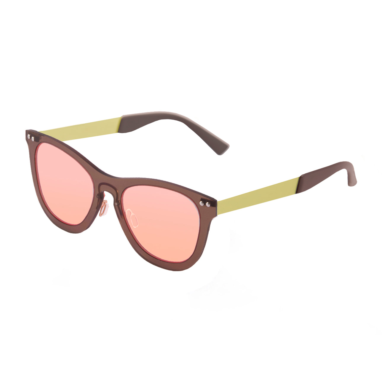 Gafas de sol OCEAN FLORENCIA - Marrón transparente por fuera con espejo rosa por dentro y patillas doradas