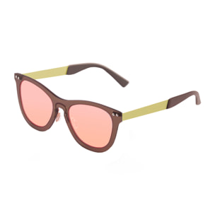 Gafas de sol OCEAN FLORENCIA - Marrón transparente por fuera con espejo rosa por dentro y patillas doradas