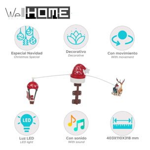 Decoración navideña con luces led y música para árbol de navidad