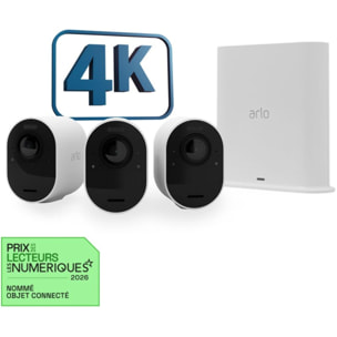 Caméra de surveillance ARLO 3 caméras extérieures blanches Ultra 2