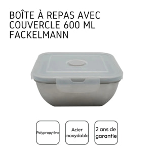 Lunch box en inox avec couvercle à clips Fackelmann Move
