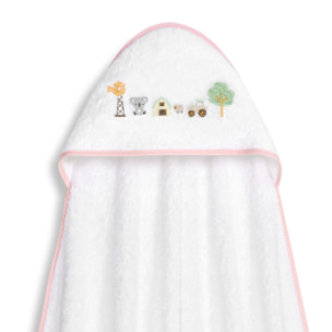 Capa Baño 1X1 Mod Granja Koala+ Gorro Bco/Rosa