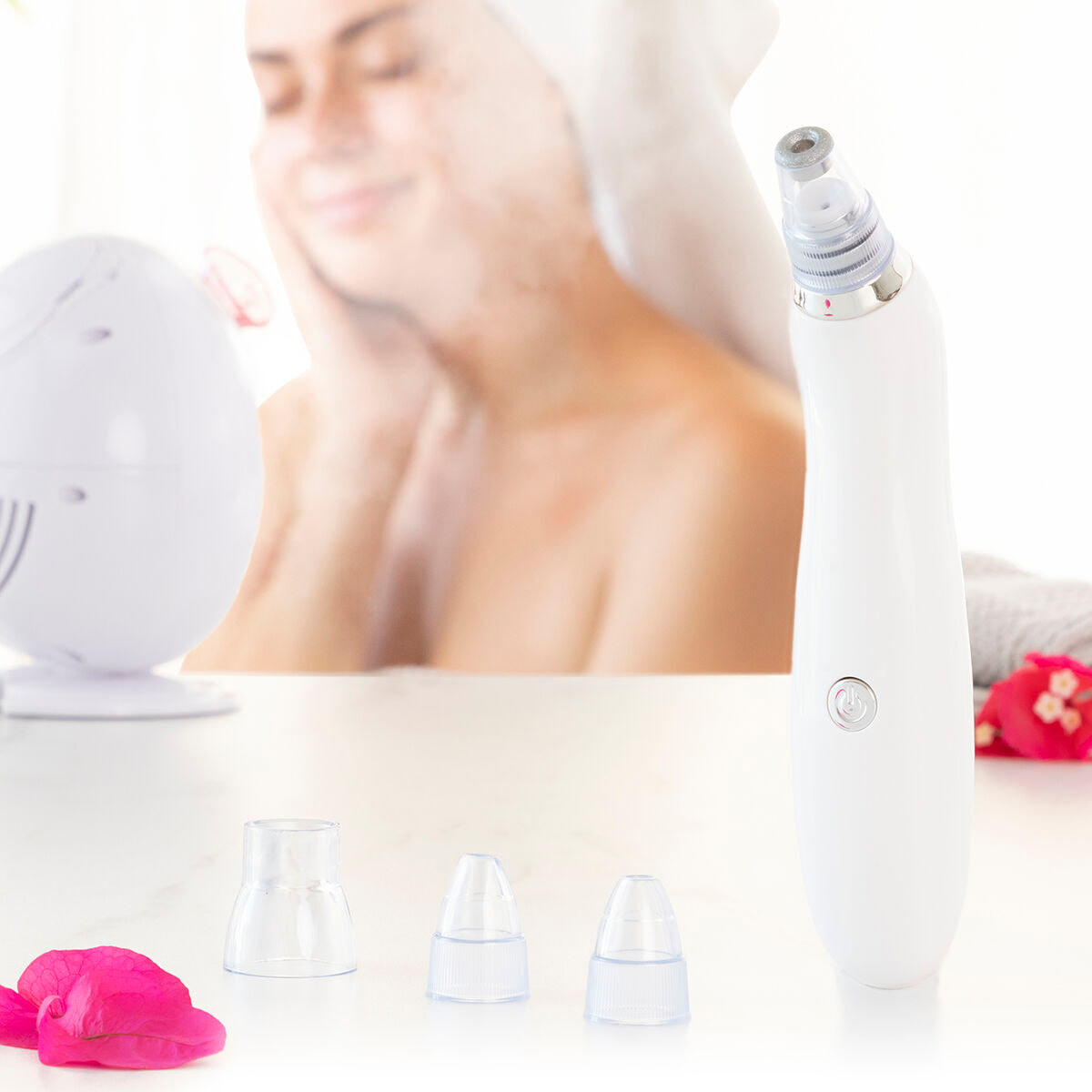 Pack pulitore viso elettrico punti neri e gel detergente viso Rice Joypure 200 ml InnovaGoods