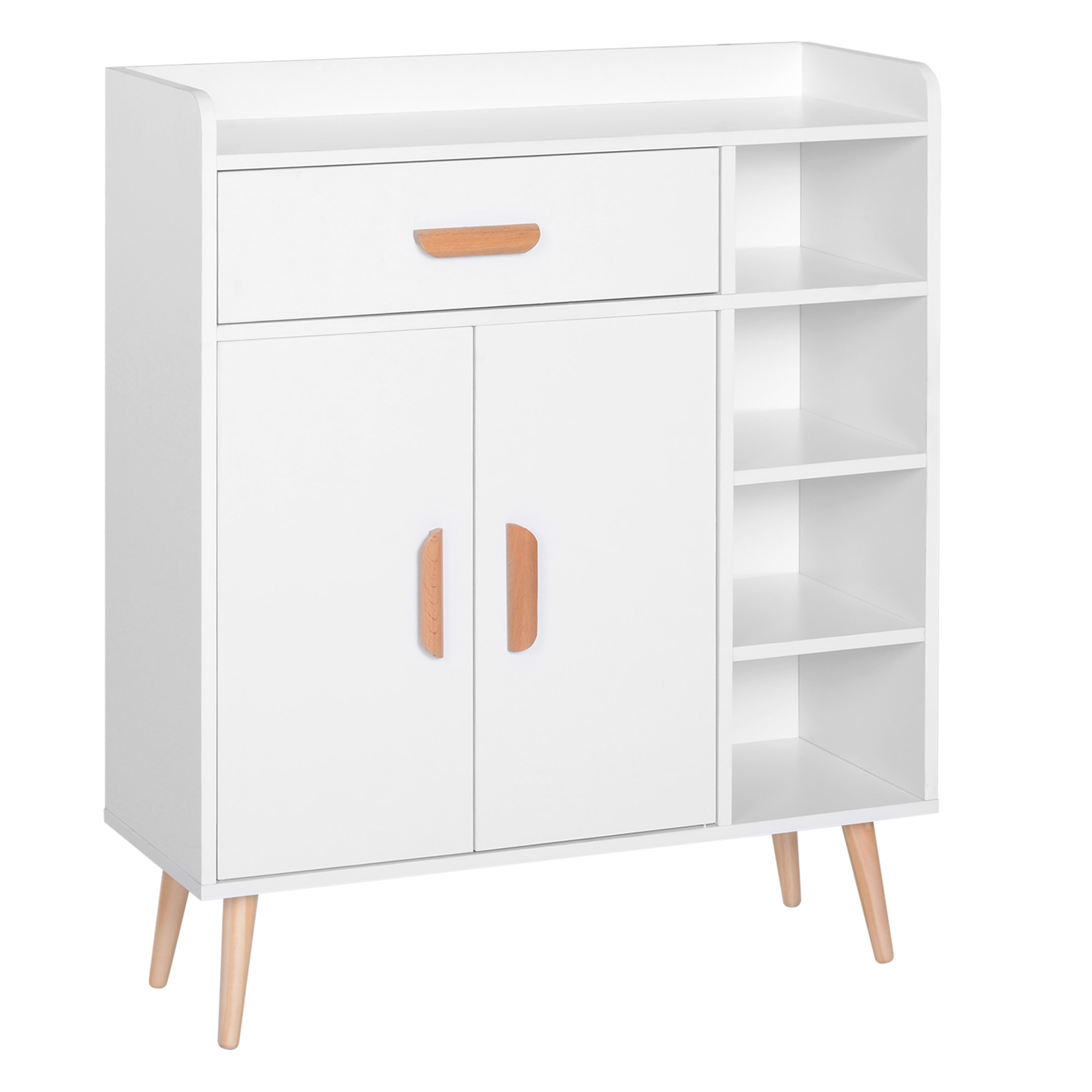 Aparador Buffet Multiusos para Comedor 80x29,5x96cm Blanco