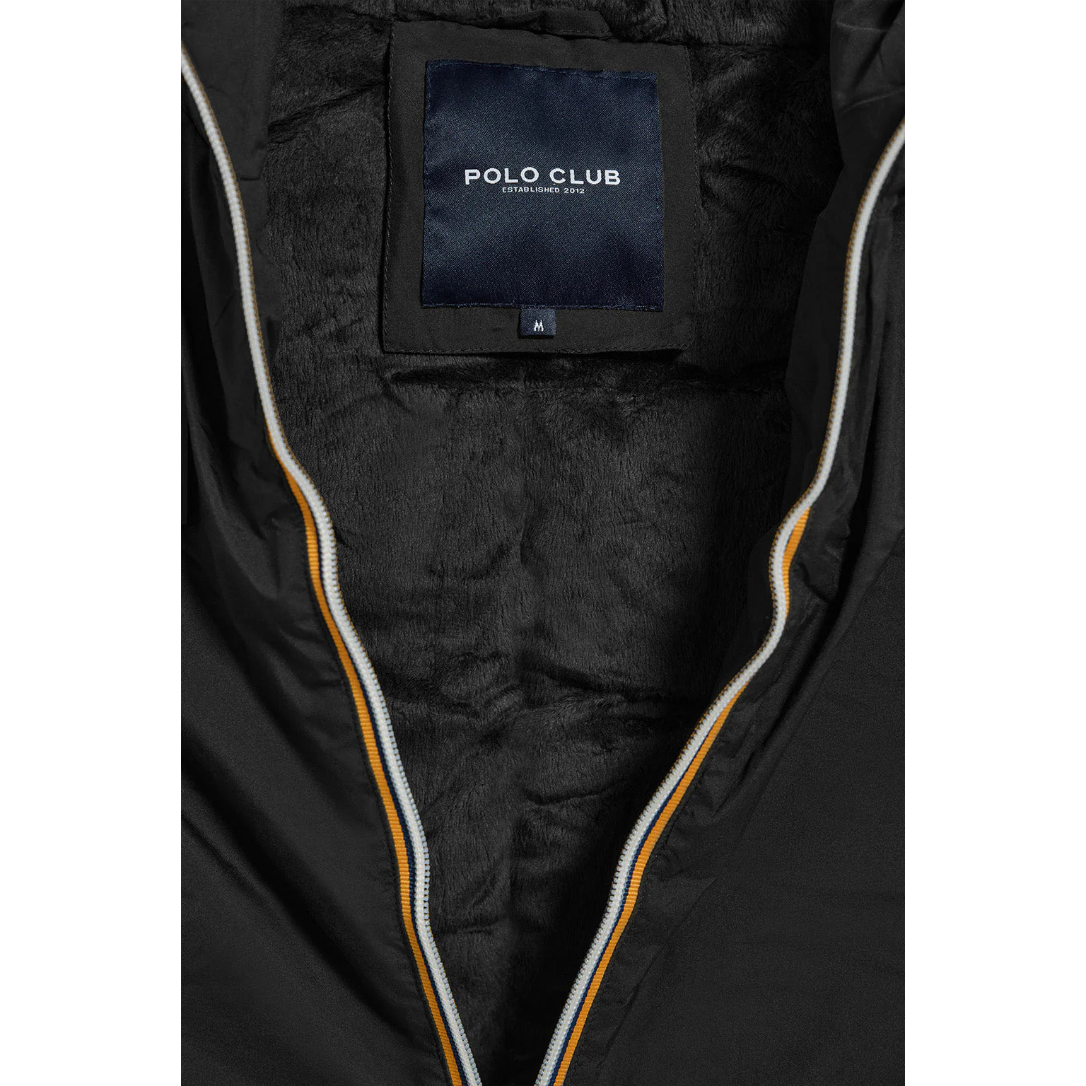 Gilet nero leggero con cappuccio fisso e particolari Polo Club