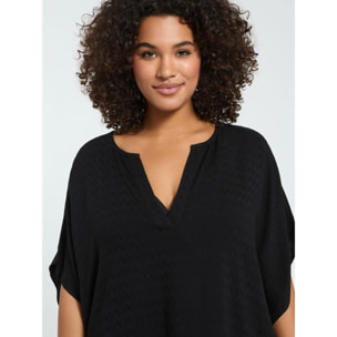 Fiorella Rubino - Caftán cerrado en viscosa jacquard - Negro