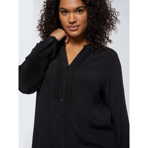 Fiorella Rubino - Blusa con pieghe davanti - Nero