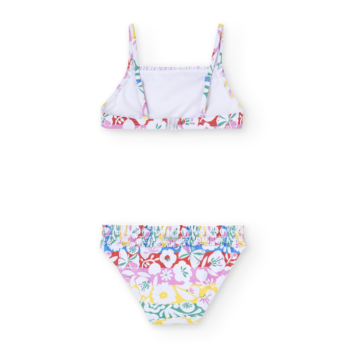 Bikini estampado con flores de color rosa, Bikini, niña