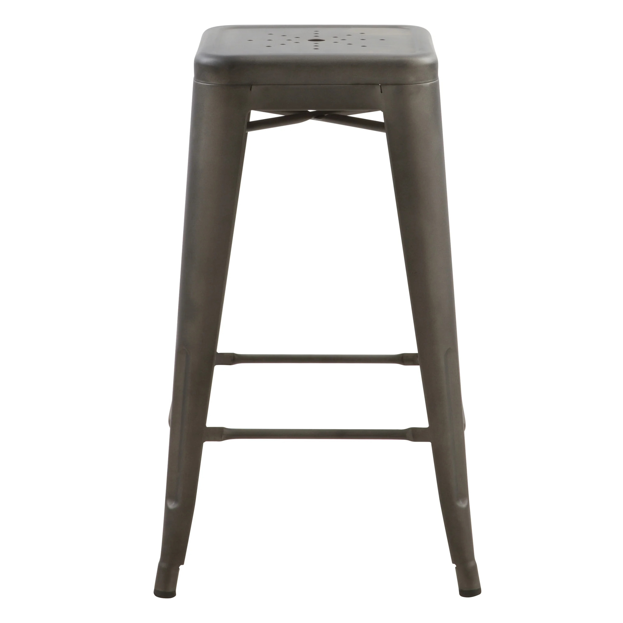 Lot de 2 tabourets pour îlot central 66 cm en métal gris mat - Indus