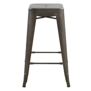 Lot de 2 tabourets pour îlot central 66 cm en métal gris mat - Indus