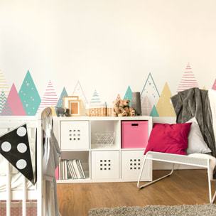 Stickers muraux enfants - Décoration chambre bébé - Autocollant Sticker mural géant enfant montagnes scandinaves LUKA