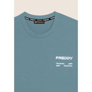 T-shirt in cotone con logo effetto gommato