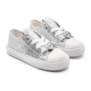 Zapatillas Bajas Niña Glitter Plata