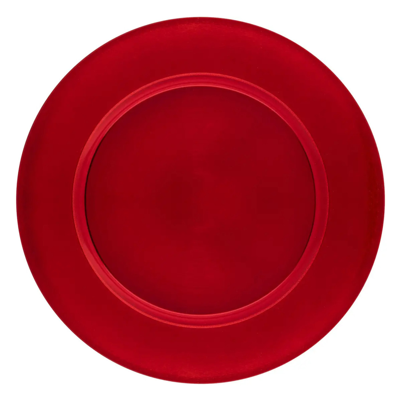 Assiette de présentation lisse rouge