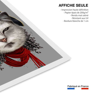 Affiche enfant chat pirate  Affiche seule