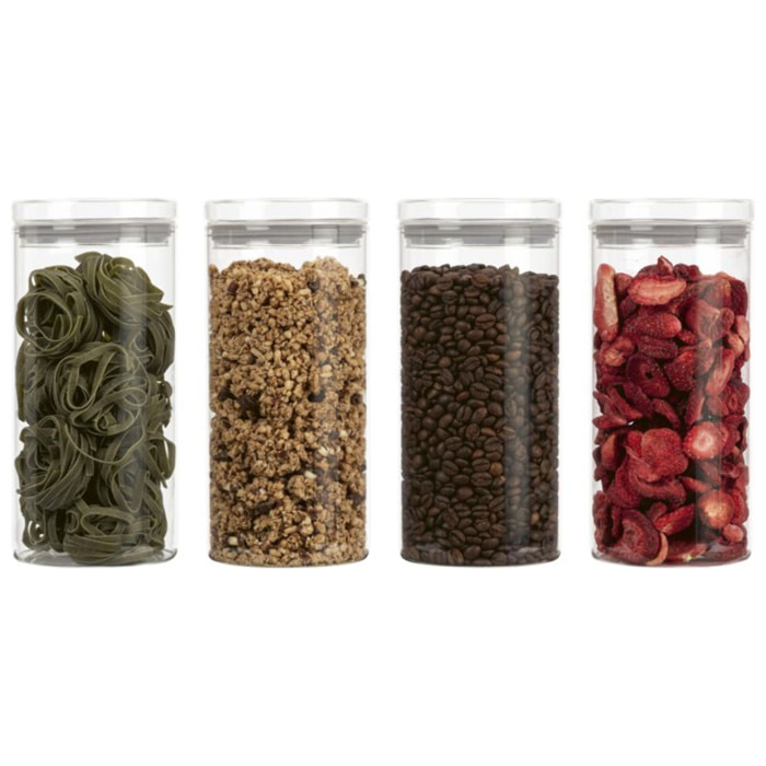 Set 4 bocaux et couvercle en verre de haute qualité Classbach C-VD4028