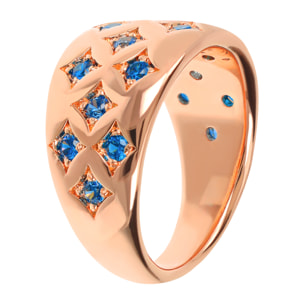 Anello a Fascia Graduato Étoile con Cubic Zirconia Blu