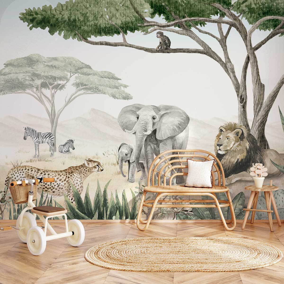 Papier peint les géants de la savane Intissé