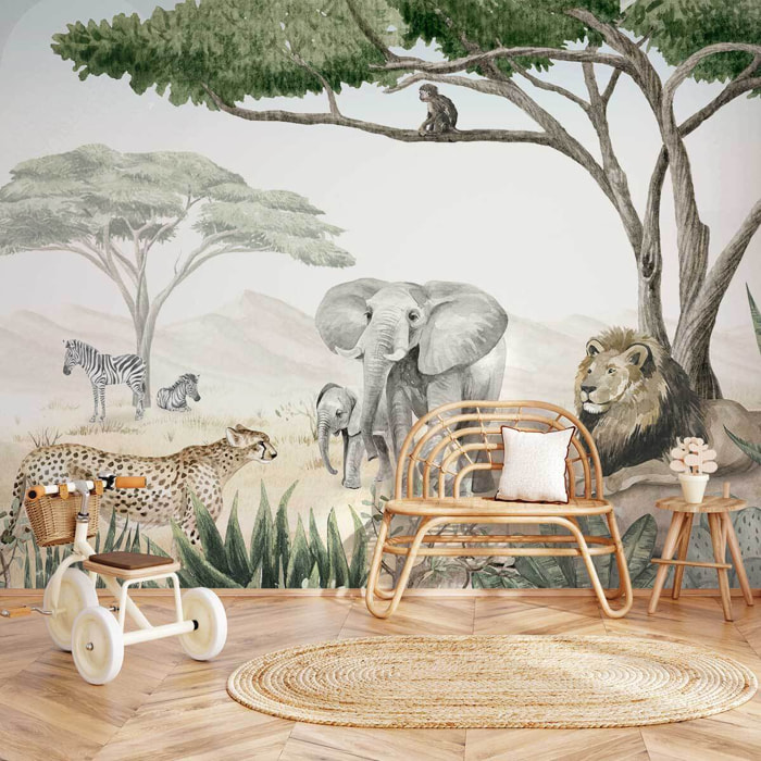 Papier peint les géants de la savane Intissé