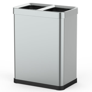 Poubelle de tri open top inox TALLIN 2x30L