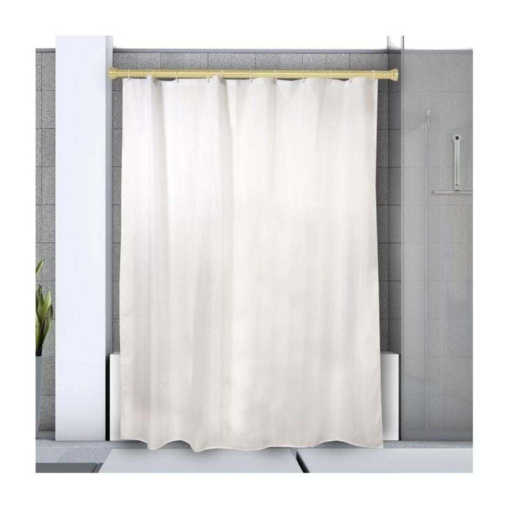 Barre tringle pour rideau de douche ou baignoire extensible sans perçage en Alu KRETA 125-220cm Doré Spirella