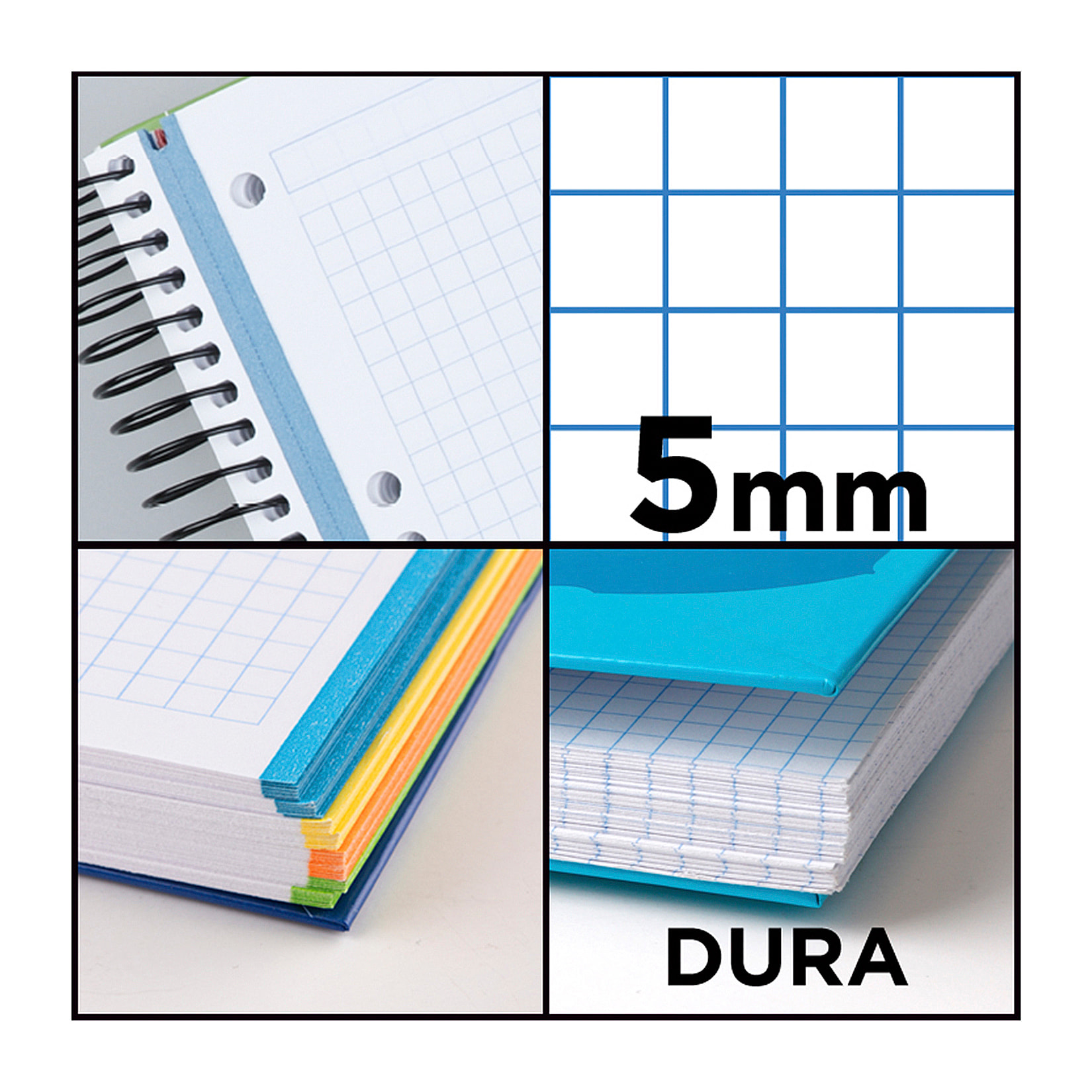 PACK 6 UNIDADES CUADERNO EXTRADURA A4 120 HOJAS CUADRICULA DISEÑO FANTASÍA