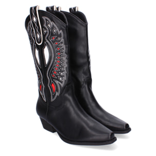 Botas Cowboy para Mujer con Detalles en la Caña