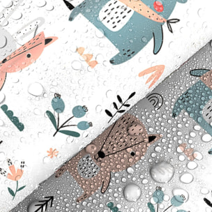 Rouleau revêtement adhésif vinyle au mètre - Sticker lavable Cuisine Meuble Armoire Porte - ANIMAUX DES BOIS