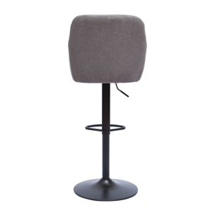 Tabourets de bar réglables tissu effet velours gris et métal (lot de 2) AMIKA