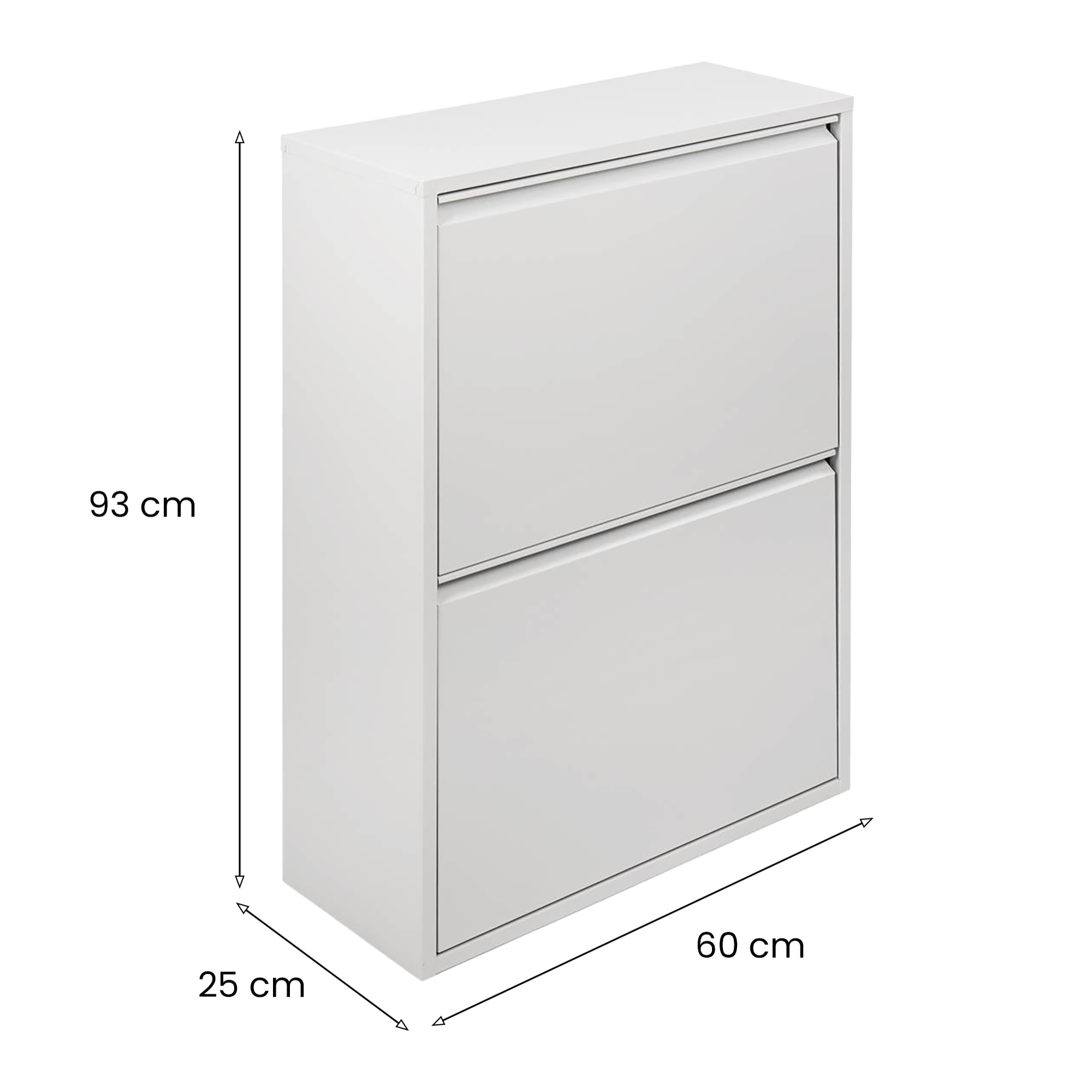 Pattumiera AnuKhatun, Cestino portarifiuti, Bidone per raccolta differenziata, Mobile per spazzatura, 60x25 h93 cm, Bianco