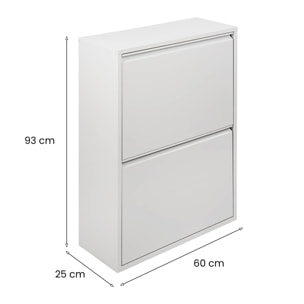 Pattumiera AnuKhatun, Cestino portarifiuti, Bidone per raccolta differenziata, Mobile per spazzatura, 60x25 h93 cm, Bianco