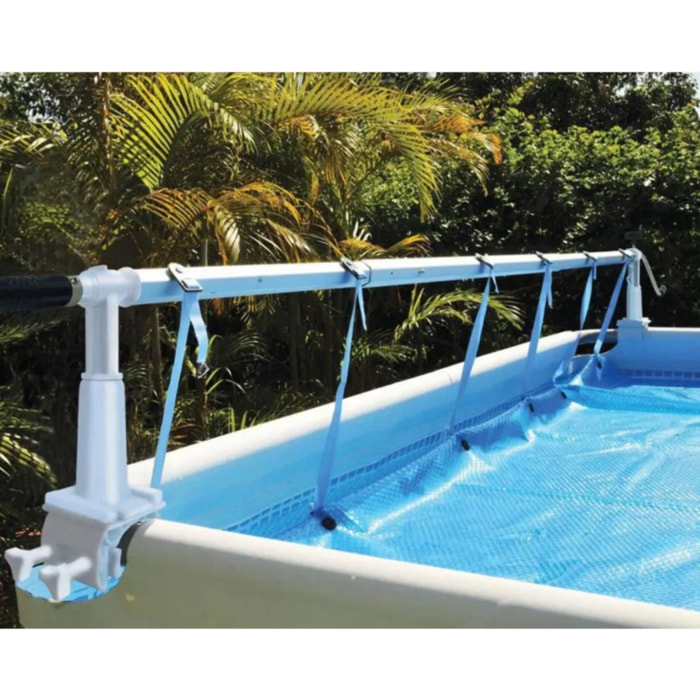 Enrouleur de bâche solaire pivotant pour piscine tubulaire ou à margelles