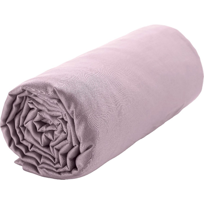 Drap Housse - Bonnet:30cm 100% Satin De Coton lavé 105 Fils Tourterelle