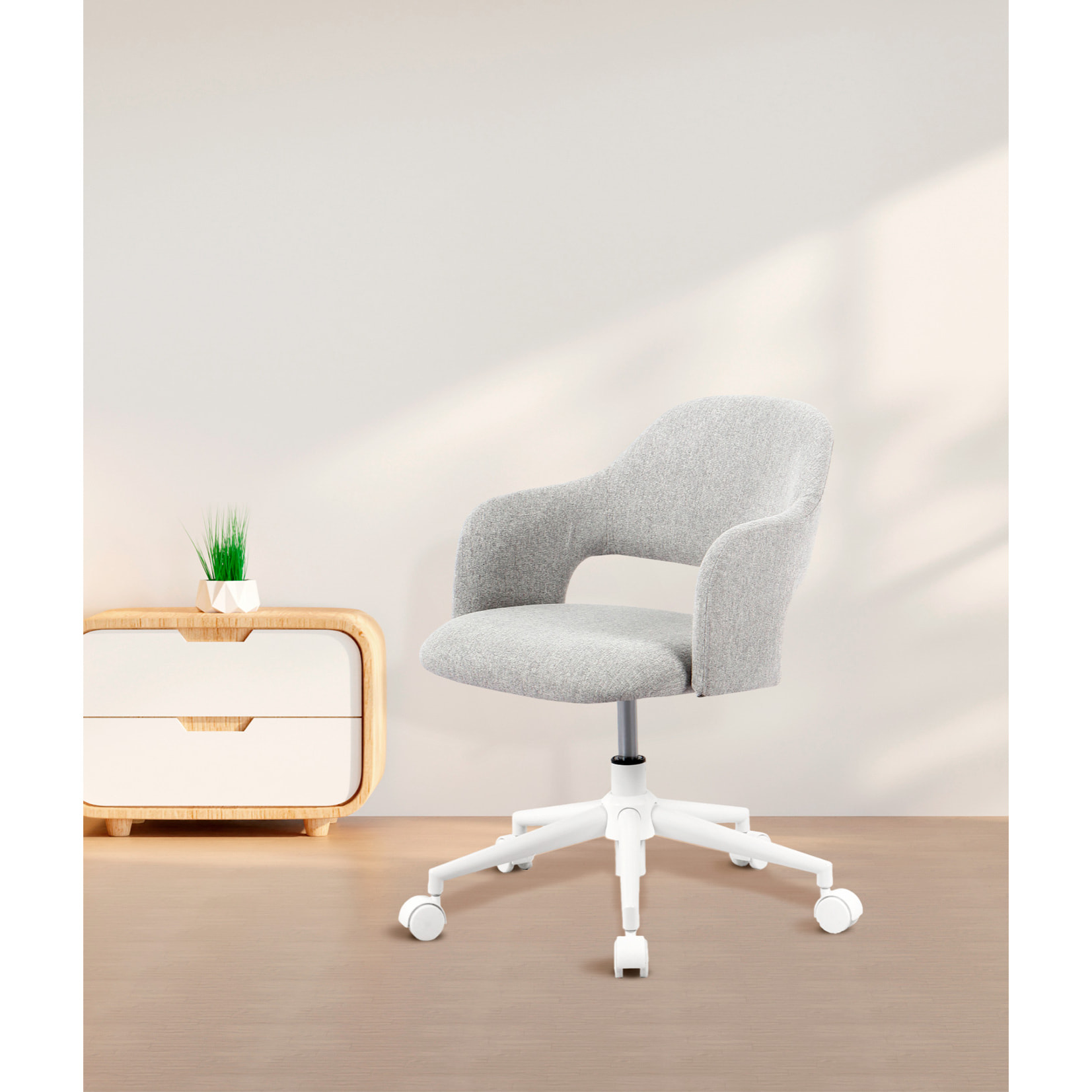 Silla de estudio Mia tela gris 81x58x58 cm
