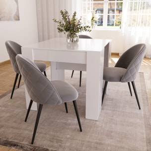 Set di 4 Sedie Imbottite Da Pranzo Ufficio In Velluto Sedia Con Gambe In Metallo Nero Con Schienale Seduta Comoda Per Soggiorno Salotto Grigio Chiaro