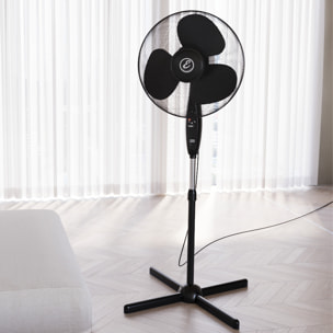 Ventilatore A Piantana Potente Da 50W Pale Da 40 Cm Silenzioso Timer 7 Ore 3 Velocità Oscillante Altezza Inclinazione Regolabili E Telecomando